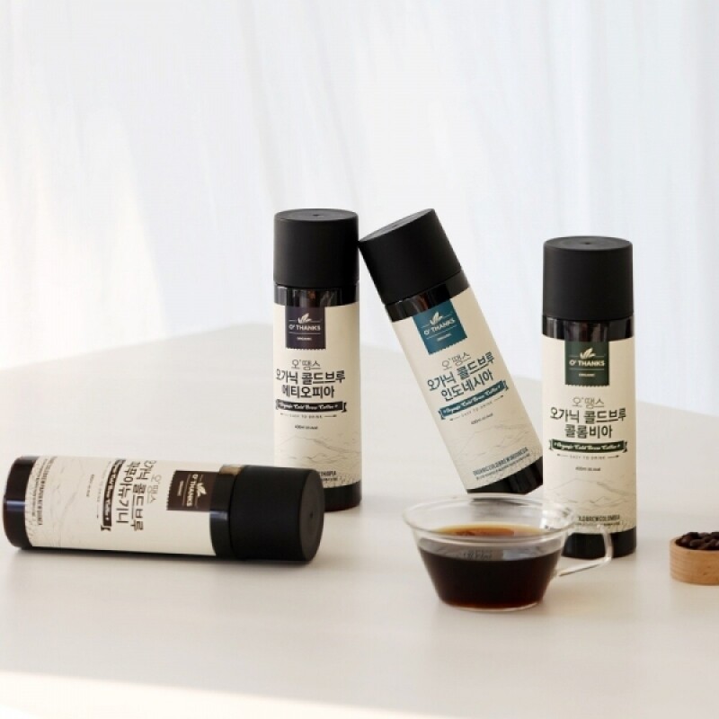 강원더몰,(1+1) 오땡스 유기농 콜드브루 더치커피 아메리카노 원액 액상 커피 (400ml x 2개, 교차 구매 가능)