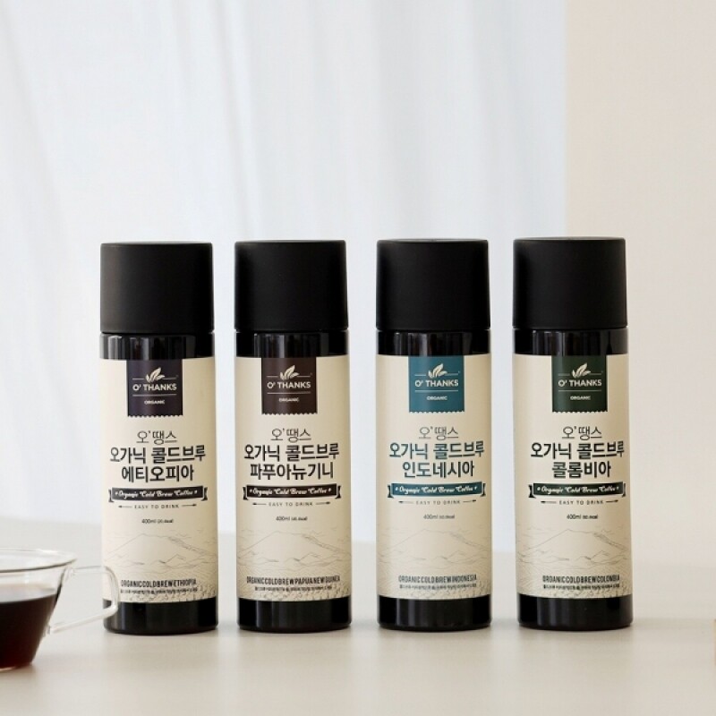 강원더몰,(1+1) 오땡스 유기농 콜드브루 더치커피 아메리카노 원액 액상 커피 (400ml x 2개, 교차 구매 가능)