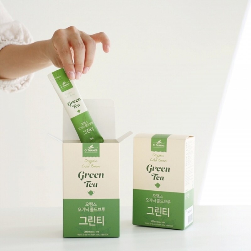 강원더몰,(1+1) 오땡스 오가닉 콜드브루 허브티 스틱 그린티 페퍼민트티 히비스커스티 홍차 (200ml x 2개, 교차 구매 가능)