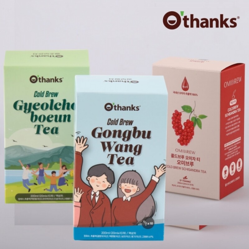 강원더몰,[1+1] 오땡스 콜드브루 한방차 / 공부왕차, 결초보은차, 오미자차 (200ml x 2개, 교차 구매 가능)