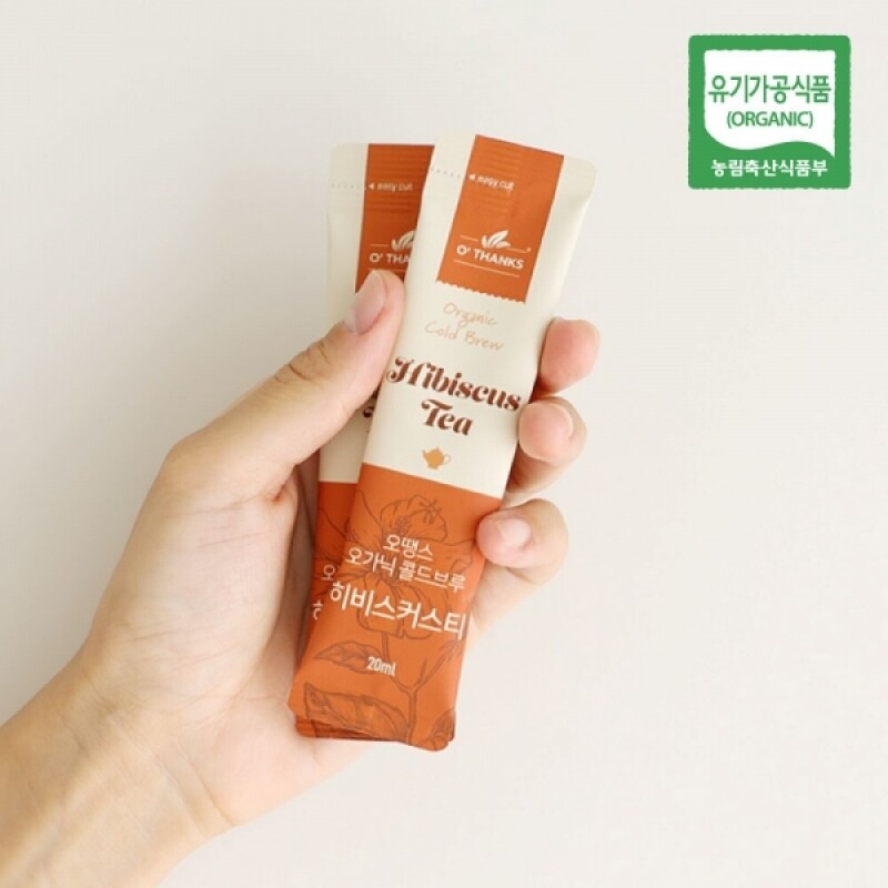 강원더몰,오땡스 오가닉 콜드브루 허브티 스틱 그린티 페퍼민트티 히비스커스티 홍차 200ml (20mlx10입)