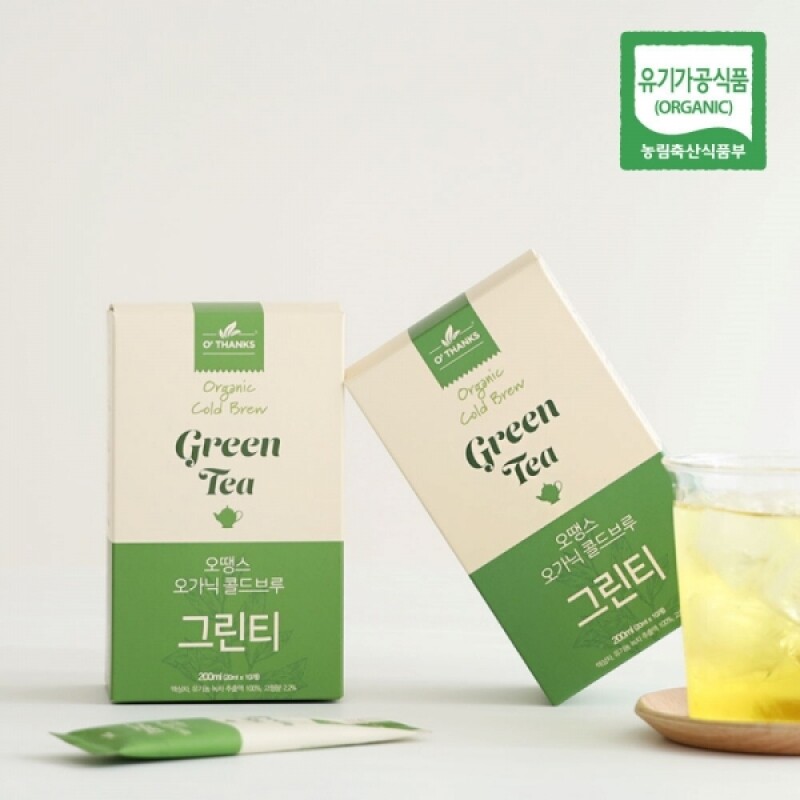강원더몰,오땡스 오가닉 콜드브루 허브티 스틱 그린티 페퍼민트티 히비스커스티 홍차 200ml (20mlx10입)